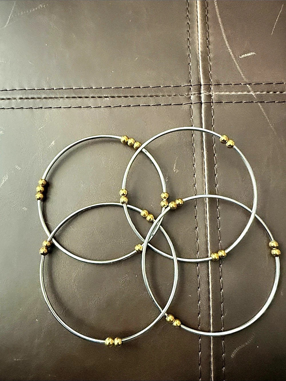 Multi-Row Bracelet Set in Silver & Gold Like New